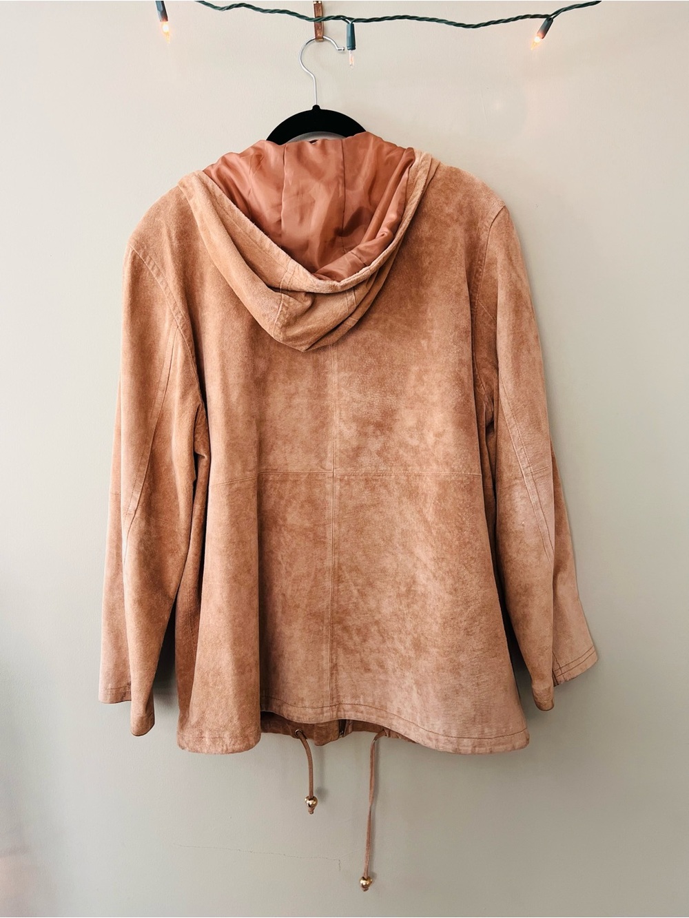Genuine Leather Terry Lewis Classic Luxuries Tan Hooded Jacket medium M